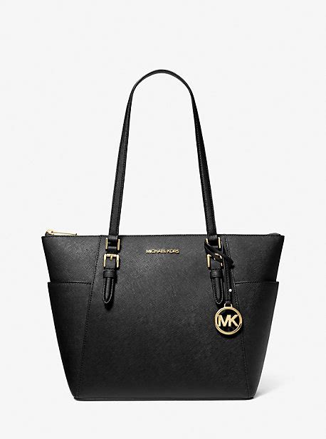 michael kors charlotte tote black|michael kors saffiano tote bag.